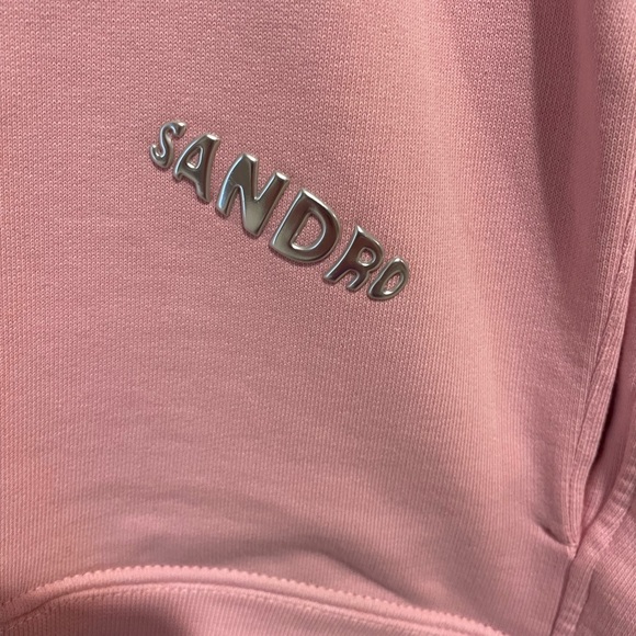 Sandro NEW Pink Goldfish Pullover Hoodie Sweatshirt Size XS - Picture 3 of 12
